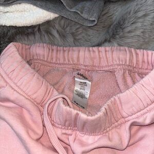 Garage Pink Sweatpants with Elastic Waistband and Drawstring